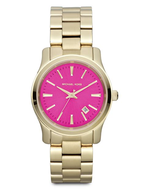 hot pink michael kors watch